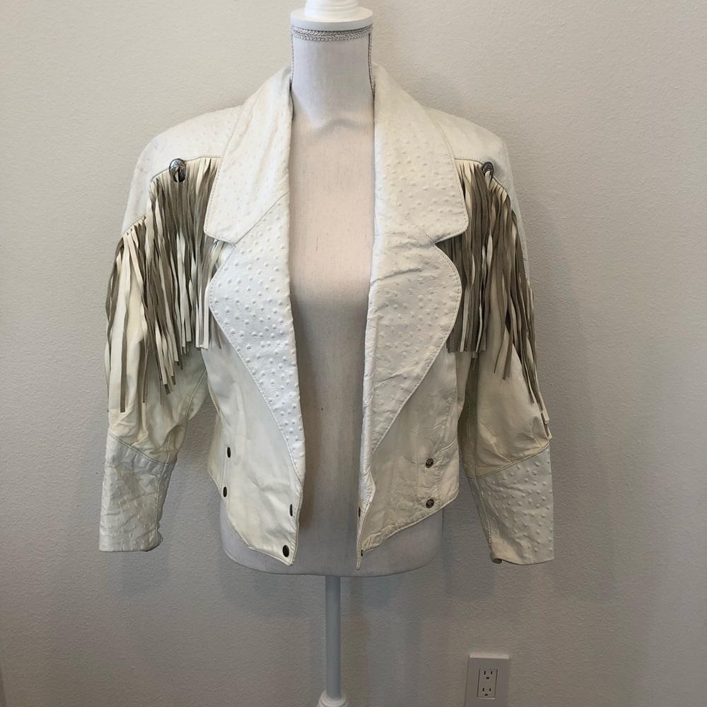 VINTAGE faux leather 80’s/western jacket